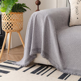 Textured Woven Modern Sofa Cover, Natural Blend Decorative Couch Throw Blanket - Ornate Home