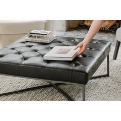 Thad Black Ottoman - Ornate Home