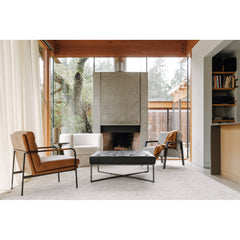 Thad Black Ottoman - Ornate Home