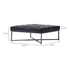 Thad Black Ottoman - Ornate Home