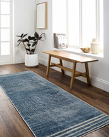 Thad Blue Washable Area Rug - Clearance - Ornate Home