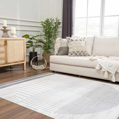 Thad Medium Gray Washable Area Rug - Ornate Home