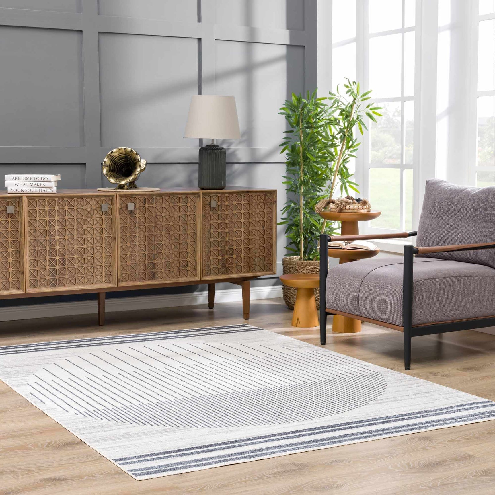 Thad Medium Gray Washable Area Rug - Ornate Home