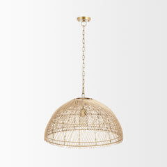 Thad Natural 1-Light Woven Rattan Dome Pendant