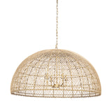 Thad Natural 4-Light Woven Rattan Dome Chandelier - Ornate Home