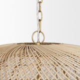 Thad Natural 4-Light Woven Rattan Dome Chandelier - Ornate Home