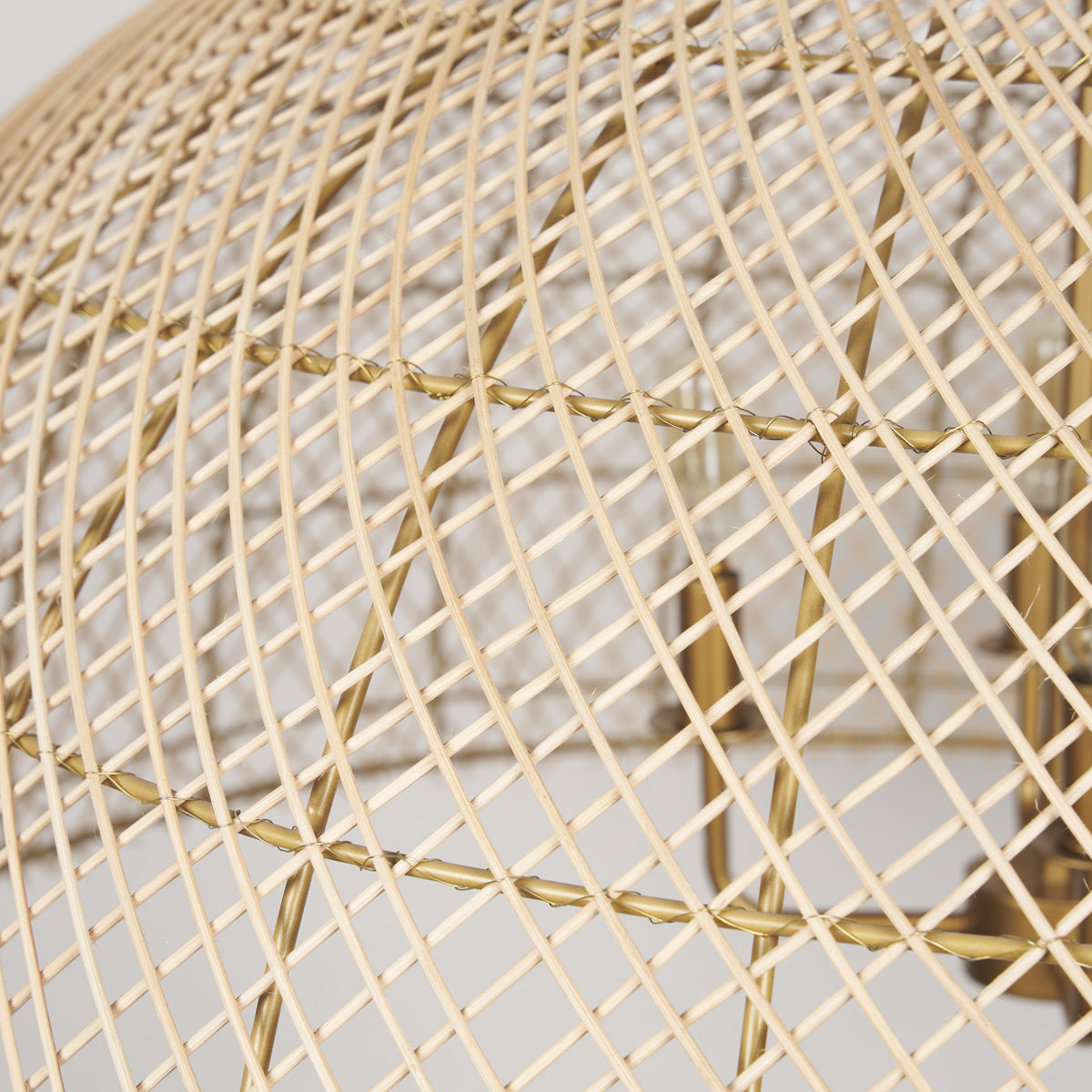 Thad Natural 4-Light Woven Rattan Dome Chandelier - Ornate Home