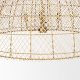 Thad Natural 4-Light Woven Rattan Dome Chandelier - Ornate Home