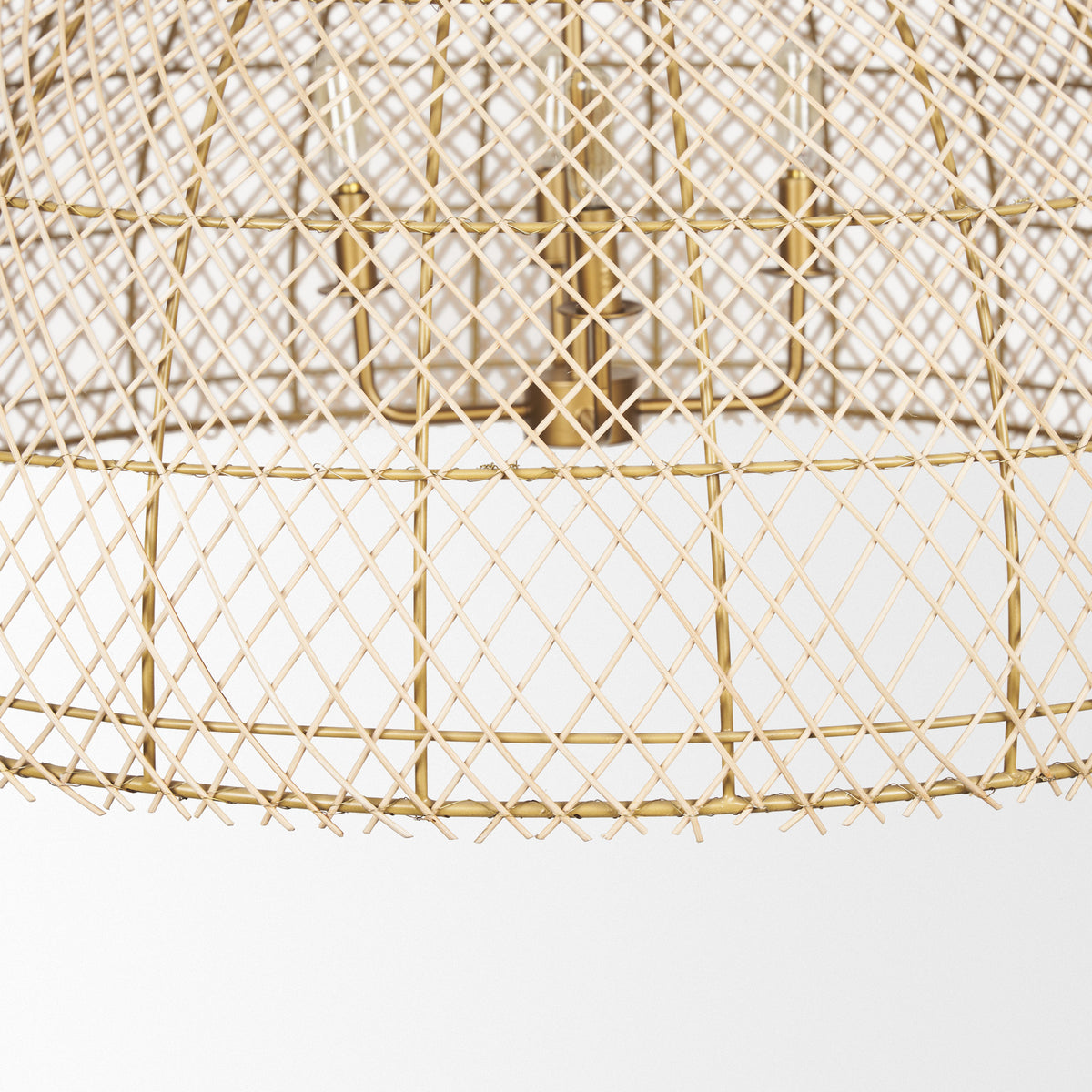 Thad Natural 4-Light Woven Rattan Dome Chandelier - Ornate Home