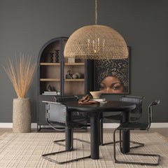 Thad Natural 4-Light Woven Rattan Dome Chandelier - Ornate Home