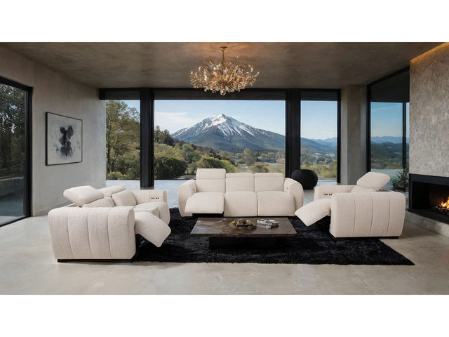 Thaddea White Power Sofa & Loveseat - Ornate Home