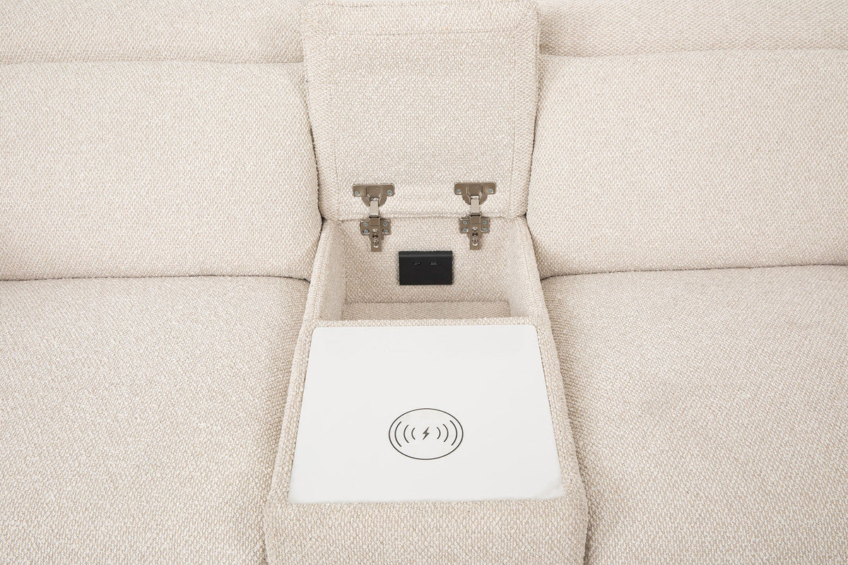 Thaddea White Power Sofa & Loveseat - Ornate Home