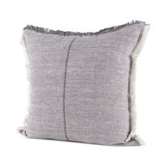 Thais Blue/Cream 20x20 Fringed Pillow Cover - Ornate Home