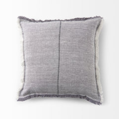 Thais Blue/Cream 20x20 Fringed Pillow Cover - Ornate Home