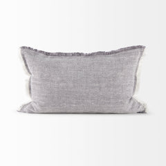 Thais Gray 13x21 Fabric Fringed Decorative Pillow Cover - Ornate Home