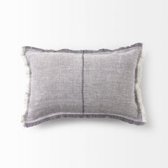 Thais Gray 13x21 Fabric Fringed Decorative Pillow Cover - Ornate Home