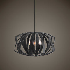 Thales Black Geometric 3 Light Pendant - Ornate Home