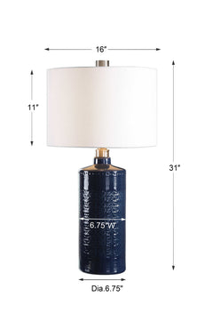 Thalia Blue Royal Table Lamp - Ornate Home