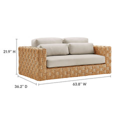 Thames Natural Light Gray 4-Piece Outdoor Patio Wicker Outdoor Patio Rattan Furniture Set - Ornate Home