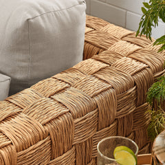 Thames Natural Light Gray Outdoor Patio Wicker Outdoor Patio Rattan Armchair - Ornate Home