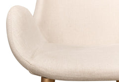 Thao White Linen Gold Legs Chair - Ornate Home