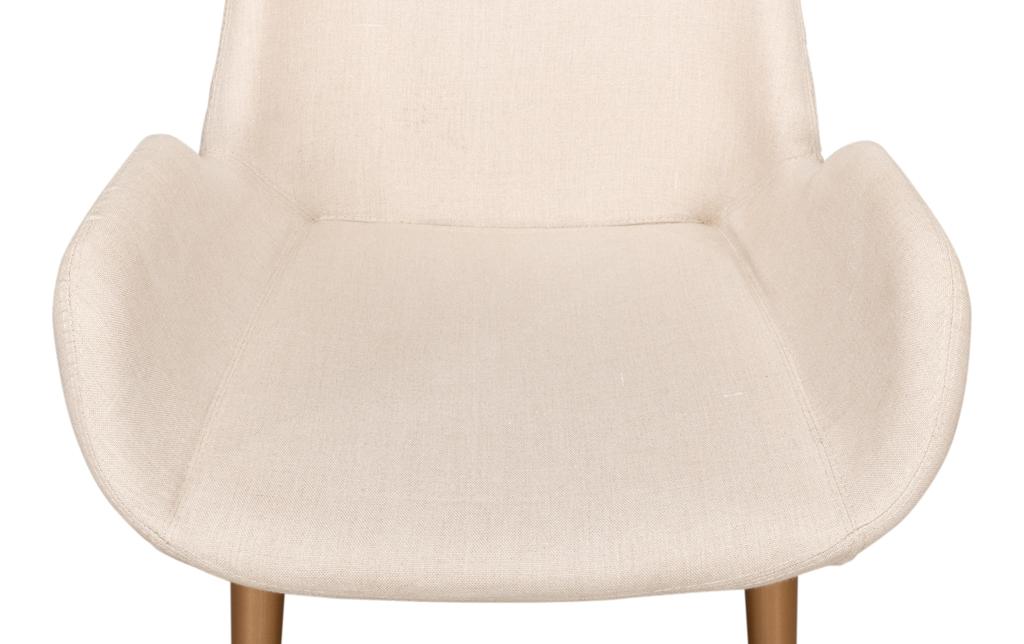 Thao White Linen Gold Legs Chair - Ornate Home