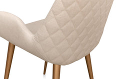 Thao White Linen Gold Legs Chair - Ornate Home