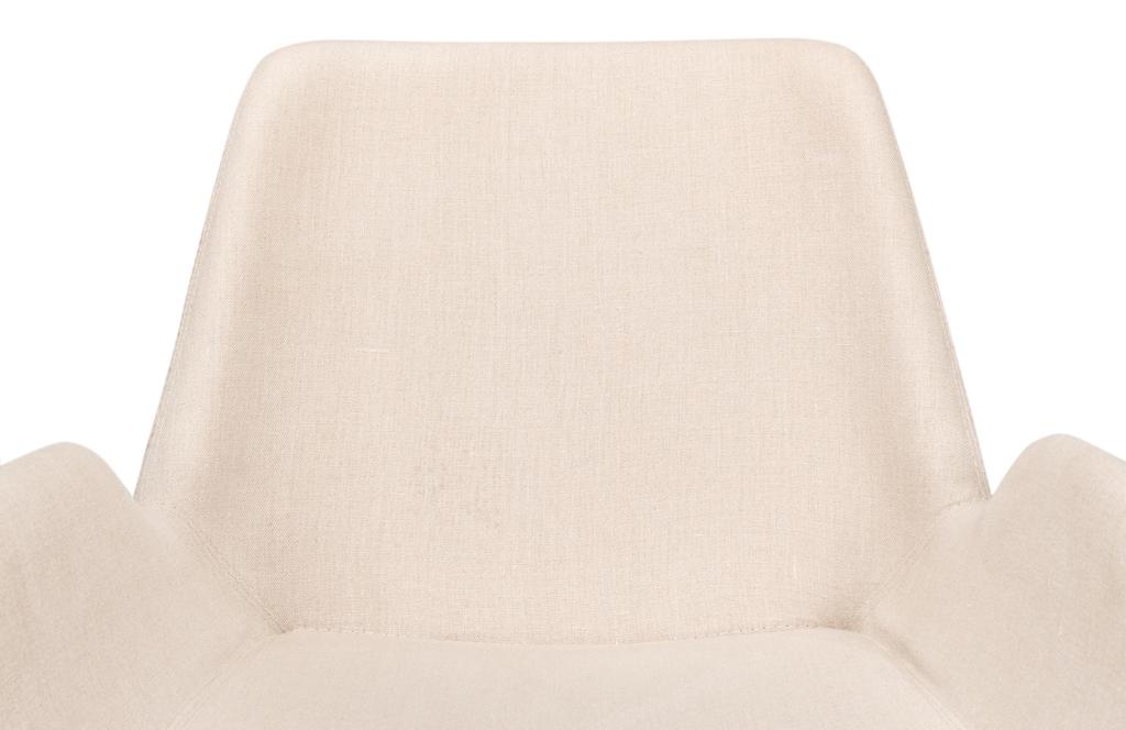 Thao White Linen Gold Legs Chair - Ornate Home
