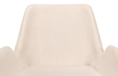 Thao White Linen Gold Legs Chair - Ornate Home