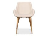 Thao White Linen Gold Legs Chair - Ornate Home