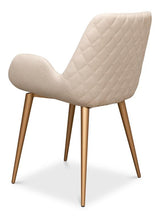 Thao White Linen Gold Legs Chair - Ornate Home