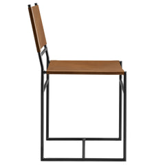 Thatcher Tan Leather and Metal Dining Chair - Ornate Home