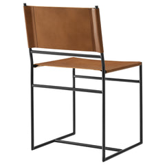 Thatcher Tan Leather and Metal Dining Chair - Ornate Home