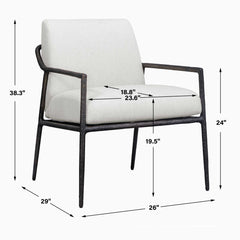 Thayer Bronze/White Outdoor Upholstered Lounge Chair - Ornate Home
