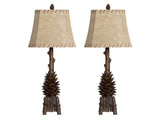 The Standing Pinecone Brown Table Lamp (Set of 2) - Ornate Home