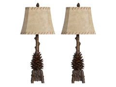 The Standing Pinecone Brown Table Lamp (Set of 2) - Ornate Home