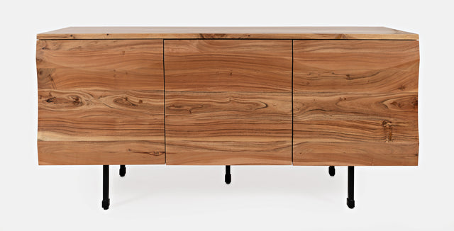 The Wave Brown 3 Door Accent Cabinet - Ornate Home