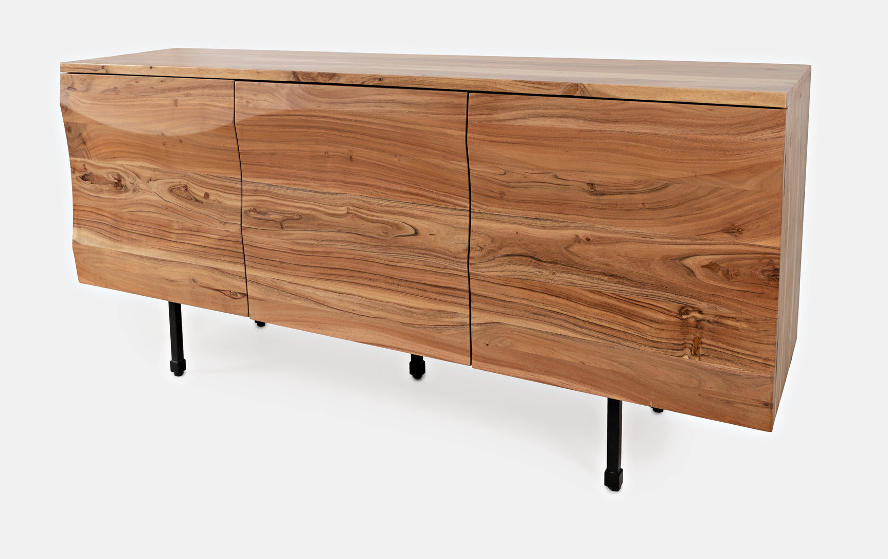 The Wave Brown 3 Door Accent Cabinet - Ornate Home