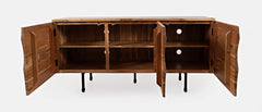 The Wave Brown 3 Door Accent Cabinet - Ornate Home
