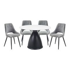 Thea Gray 5pc Dining Set - Ornate Home
