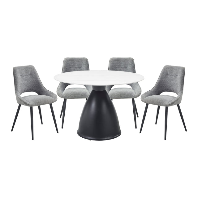 Thea Gray 5pc Dining Set - Ornate Home
