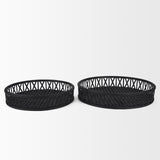 Thea Matte Black Wicker Trays (Set of 2) - Ornate Home