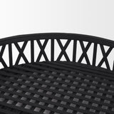 Thea Matte Black Wicker Trays (Set of 2) - Ornate Home