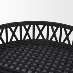 Thea Matte Black Wicker Trays (Set of 2) - Ornate Home