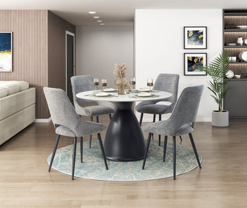 Thea White / Black Dining Table - Ornate Home
