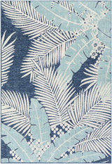 Thebarton Coastal Blue Palm Area Rug - Ornate Home