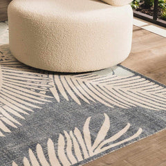 Thebarton Coastal Blue Palm Outdoor Area Rug - Ornate Home