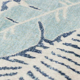 Thebarton Coastal Blue Palm Outdoor Area Rug - Ornate Home