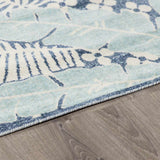 Thebarton Coastal Blue Palm Outdoor Area Rug - Ornate Home