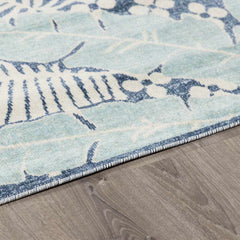 Thebarton Coastal Blue Palm Outdoor Area Rug - Ornate Home